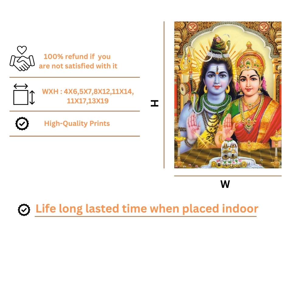 Lord Shiva Parwathi wall art-Goddess parwathi with shiva photo frame