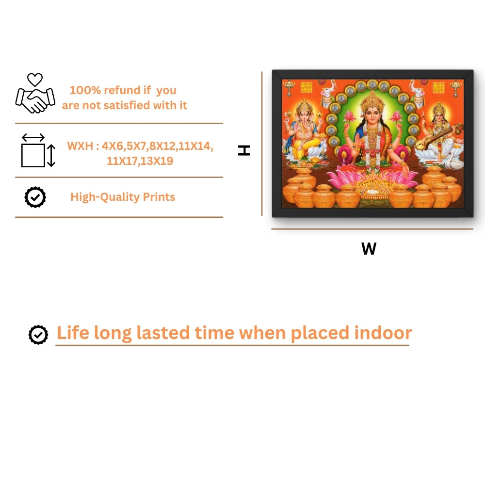 Lord Ganpathi wall art- LAXMI GANPATHI PHOTO FRAME