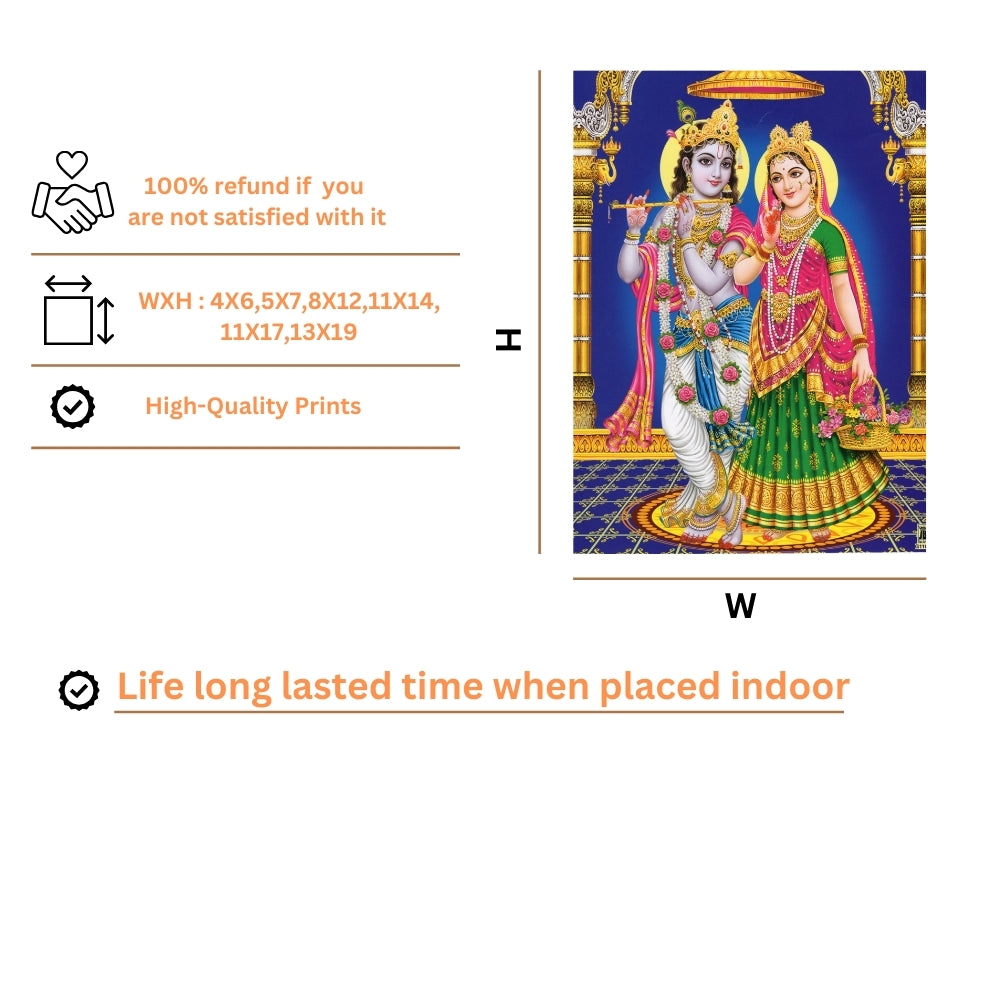 Lord Rdha Krishna wall art- Goddess Radha with krishna photo frame