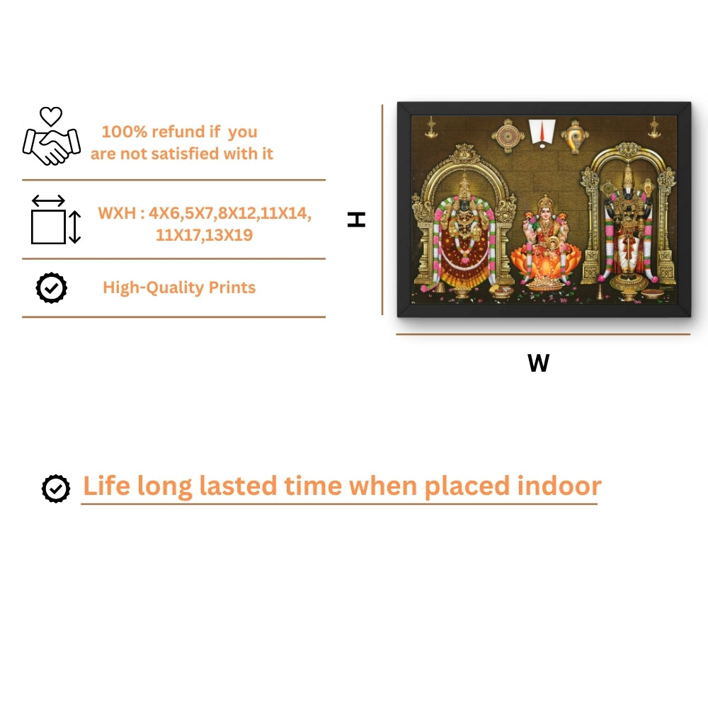 Goddess Padmavathi Laxmi venkateshwara wall art- Lord Balaji photo frame