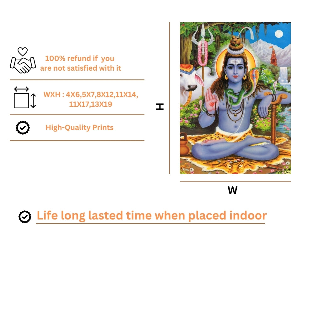 Lord shiva with cow wall art- God shiva photo frame