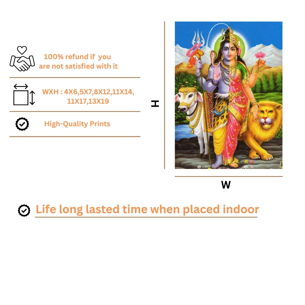 Arthanarishwara wall art- Lord shiva with parwathi god frame