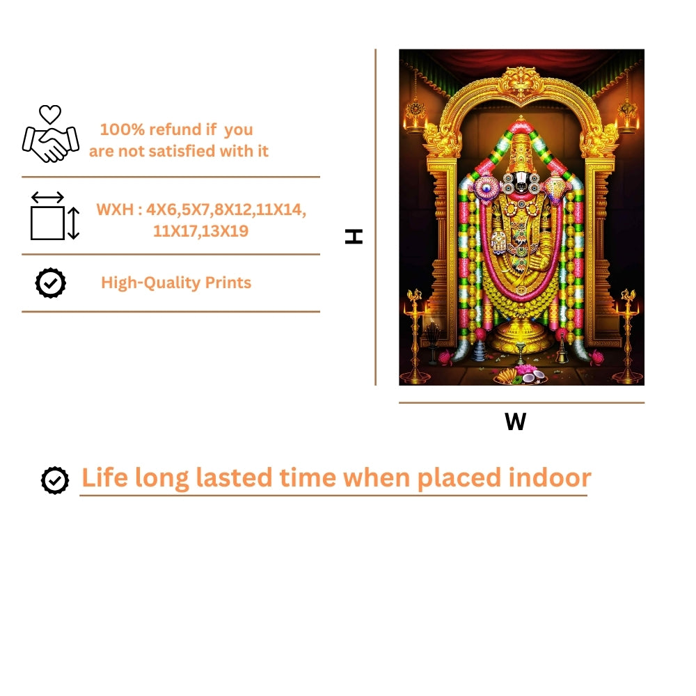 Lord Venkateshwara wall art- Thirupathi Balaji god frame