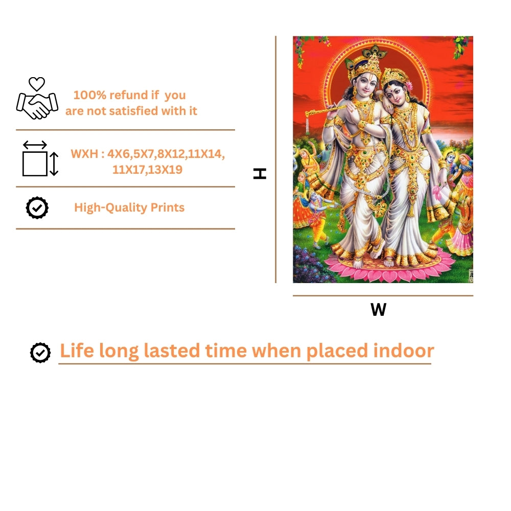 Lord Radha Krishna Wall art- Radha krishna photo frame