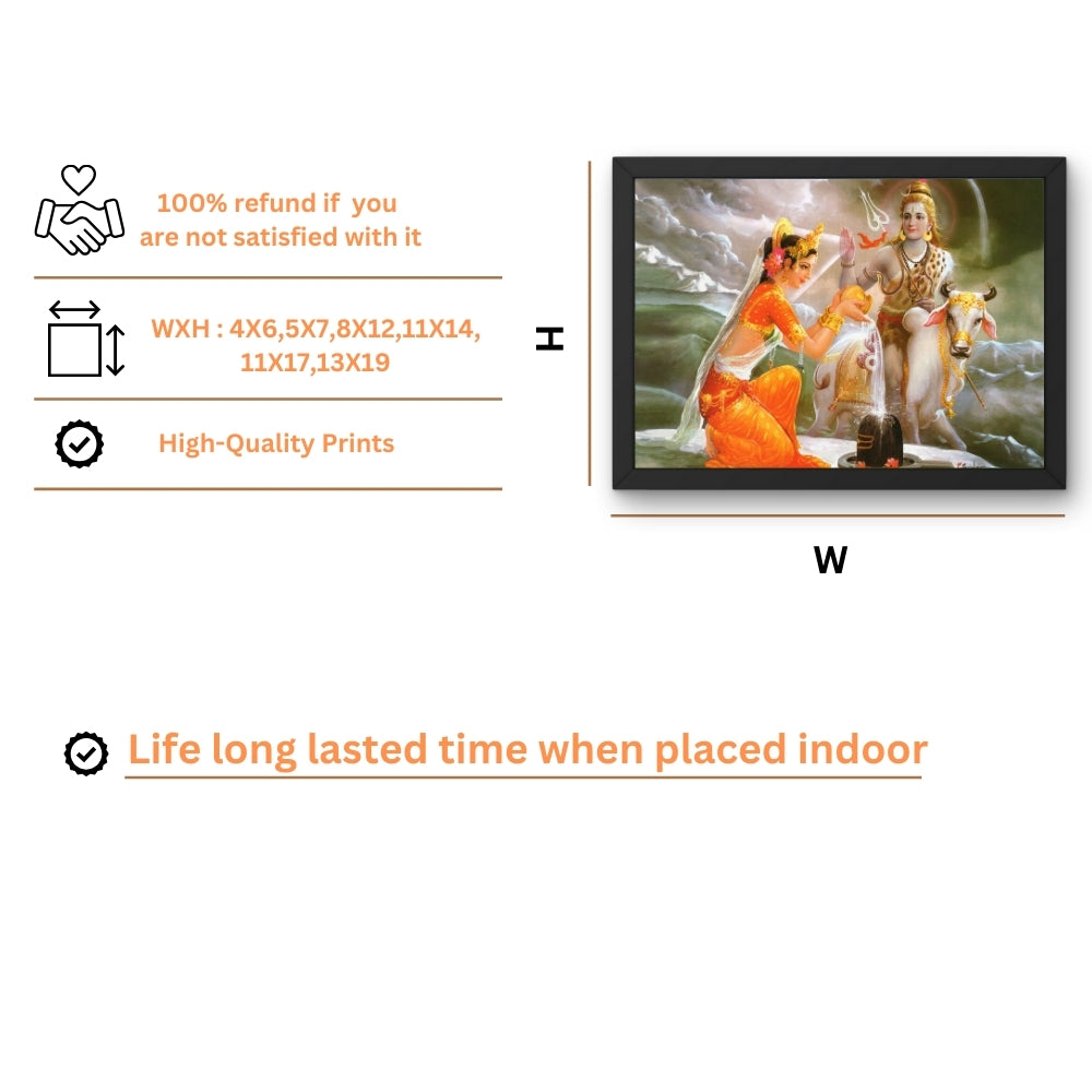 Lord Shiva parwathi wall art- God shiva with parwathi photo frame
