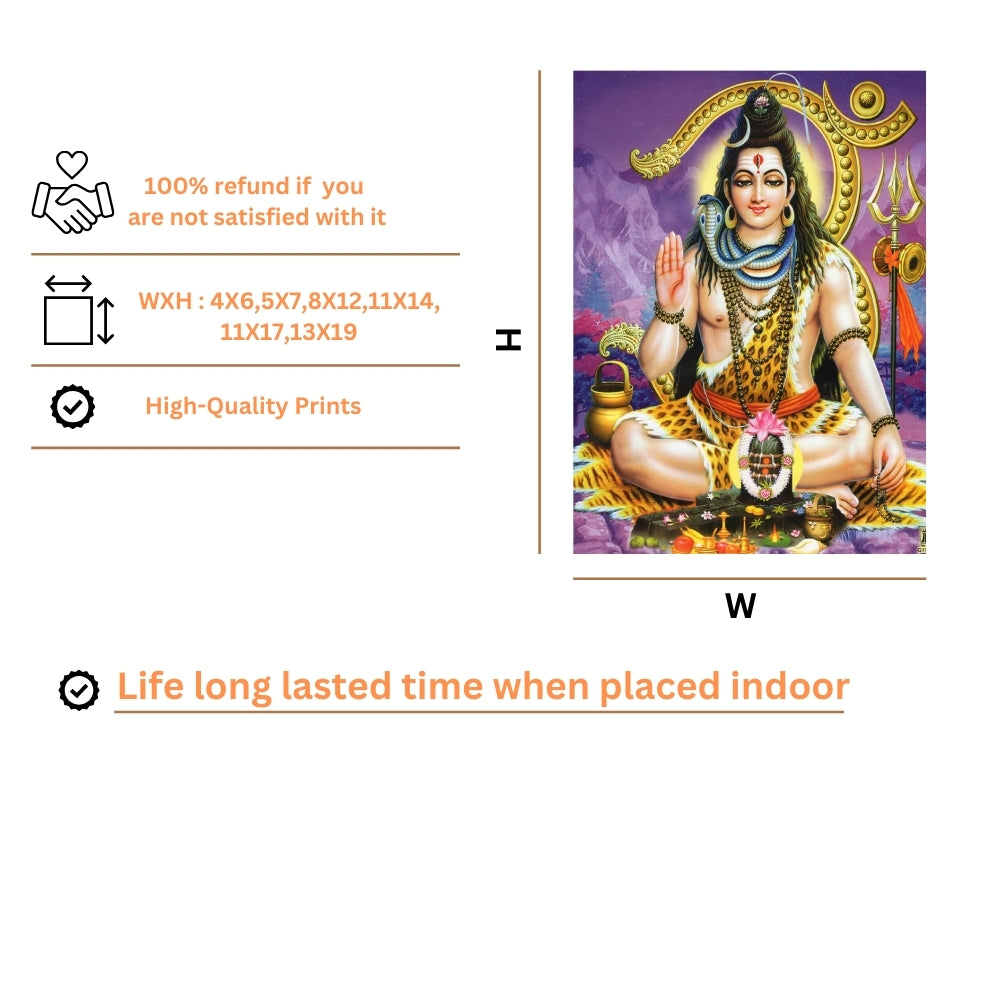 Lord shiva wall art- God shiva with Lingam phorto frame
