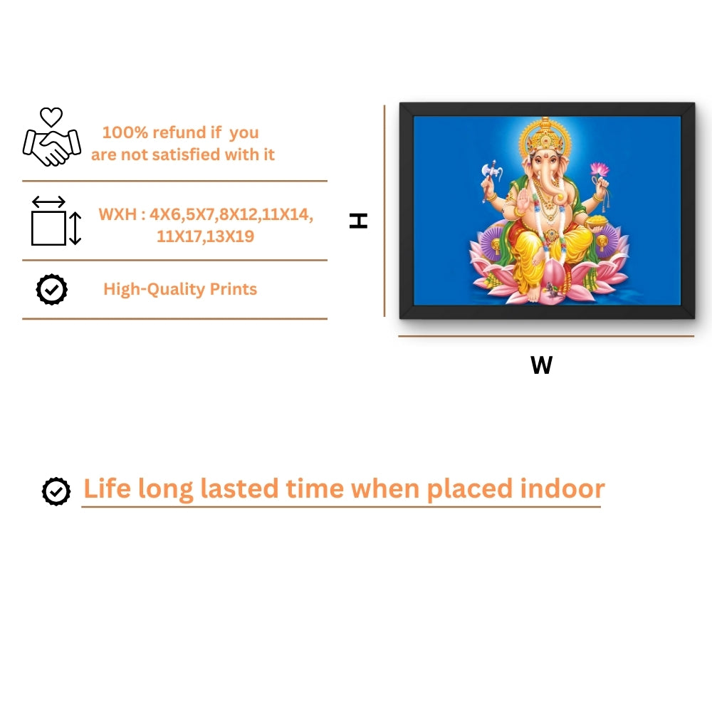 Lord Ganesh Wall Art - Lord Ganesh Hindu God Photo Frame