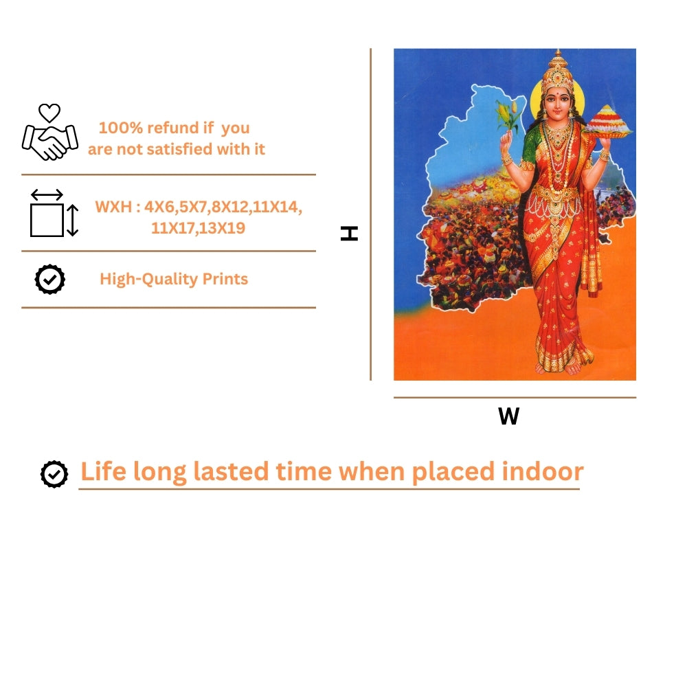 Telangana Talli Wall Art – Telangana Mother Goddess Traditional Photo Frame