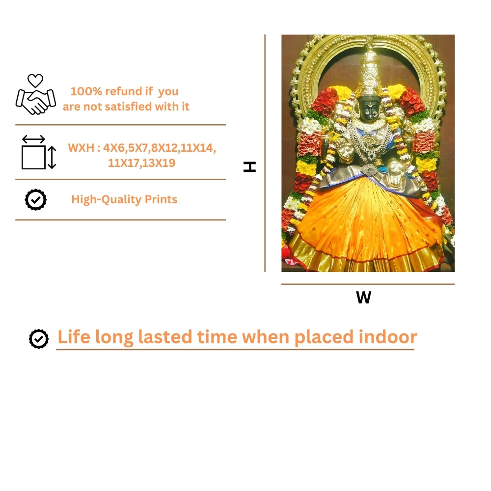 Goddess Padmavathi Wall Art - Padmavathi Hindu God Photo Frame