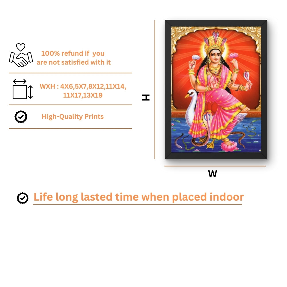 Manasa Devi Wall Art – Goddess Manasa Hindu Serpent Goddess Photo Frame