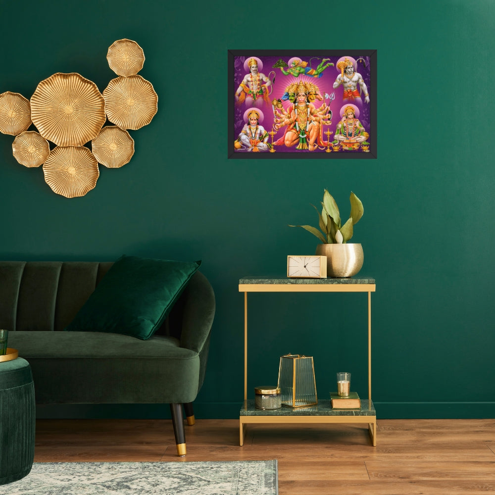 Lord HANUMAN WALL ART- God panchamuki hanuman photo frame
