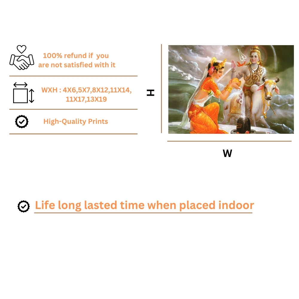 Lord Shiva parwathi wall art- God shiva with parwathi photo frame