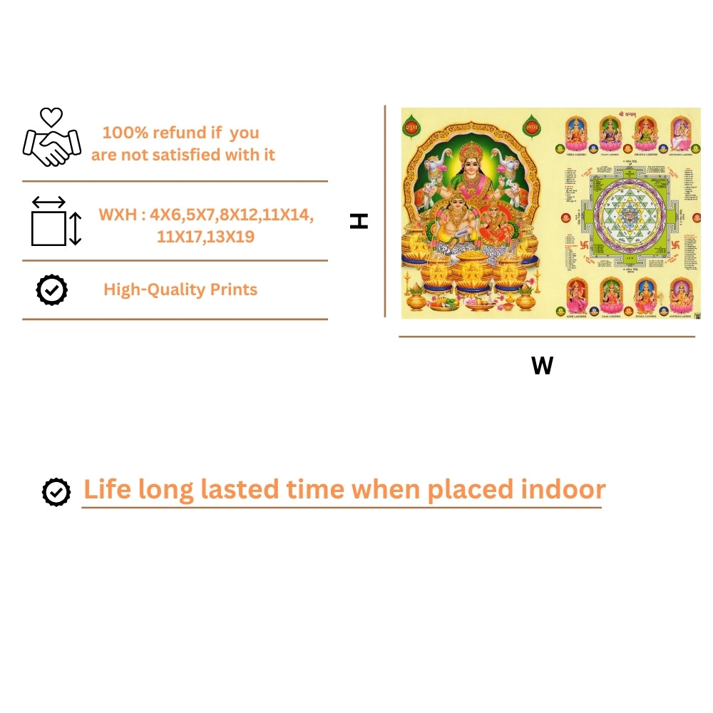 Lord Kubera with Laxmi wall art- Goddess Laxmi with kubera photo frame