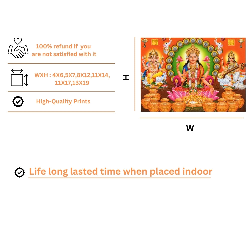Lord Ganpathi wall art- LAXMI GANPATHI PHOTO FRAME