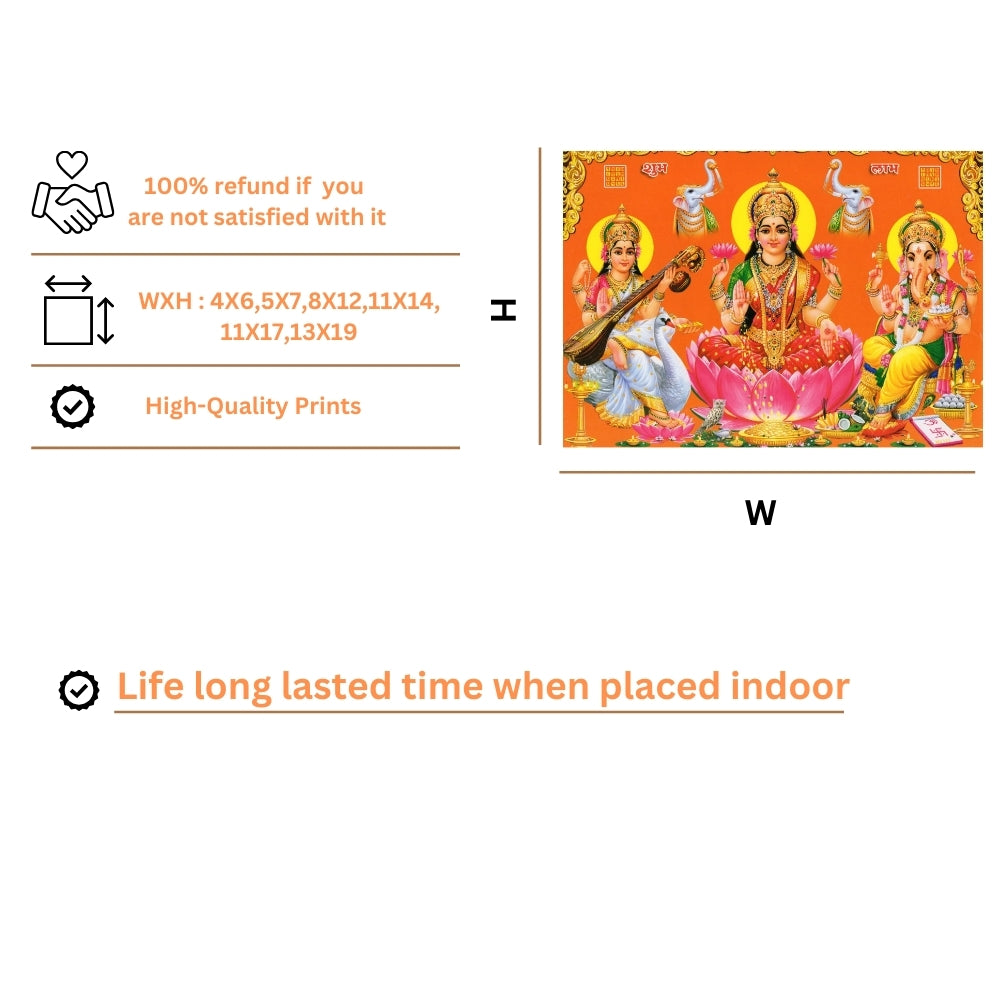 Lord Ganpathi sarswathi laxmi wall art-Goddes Laxmi saraswathi and Gnapathi photo frame