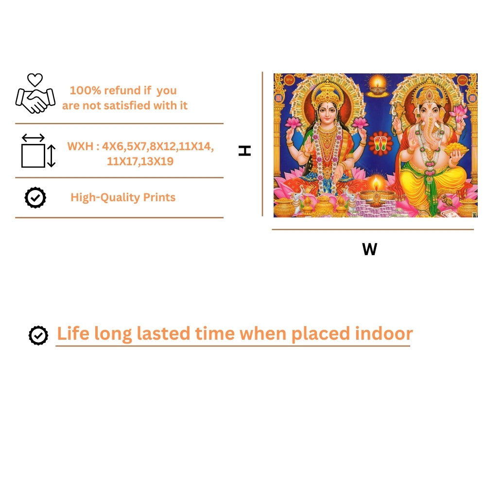 Goddess Laxmi ganpathi wall art- Lord Ganpathi with Maa Laxmi photo frame