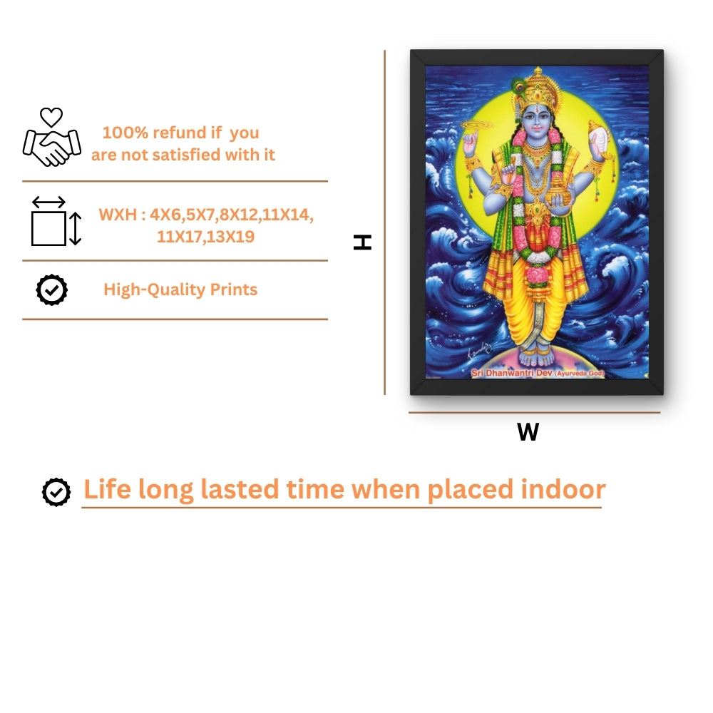 Sri Dhanvantri wall art- God Dhanvantri photo frame