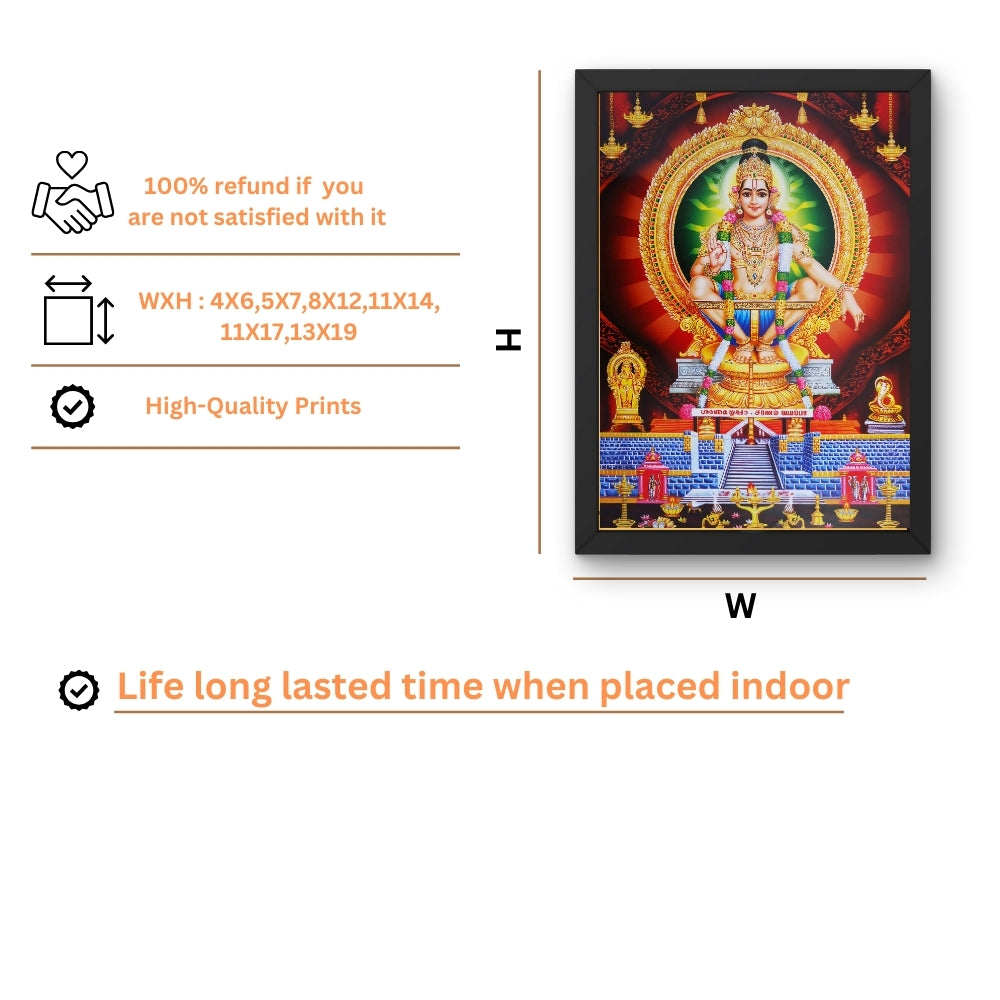 Lord Ayyappa Wall Art – Lord Ayyappa  Hindu God Photo Frame