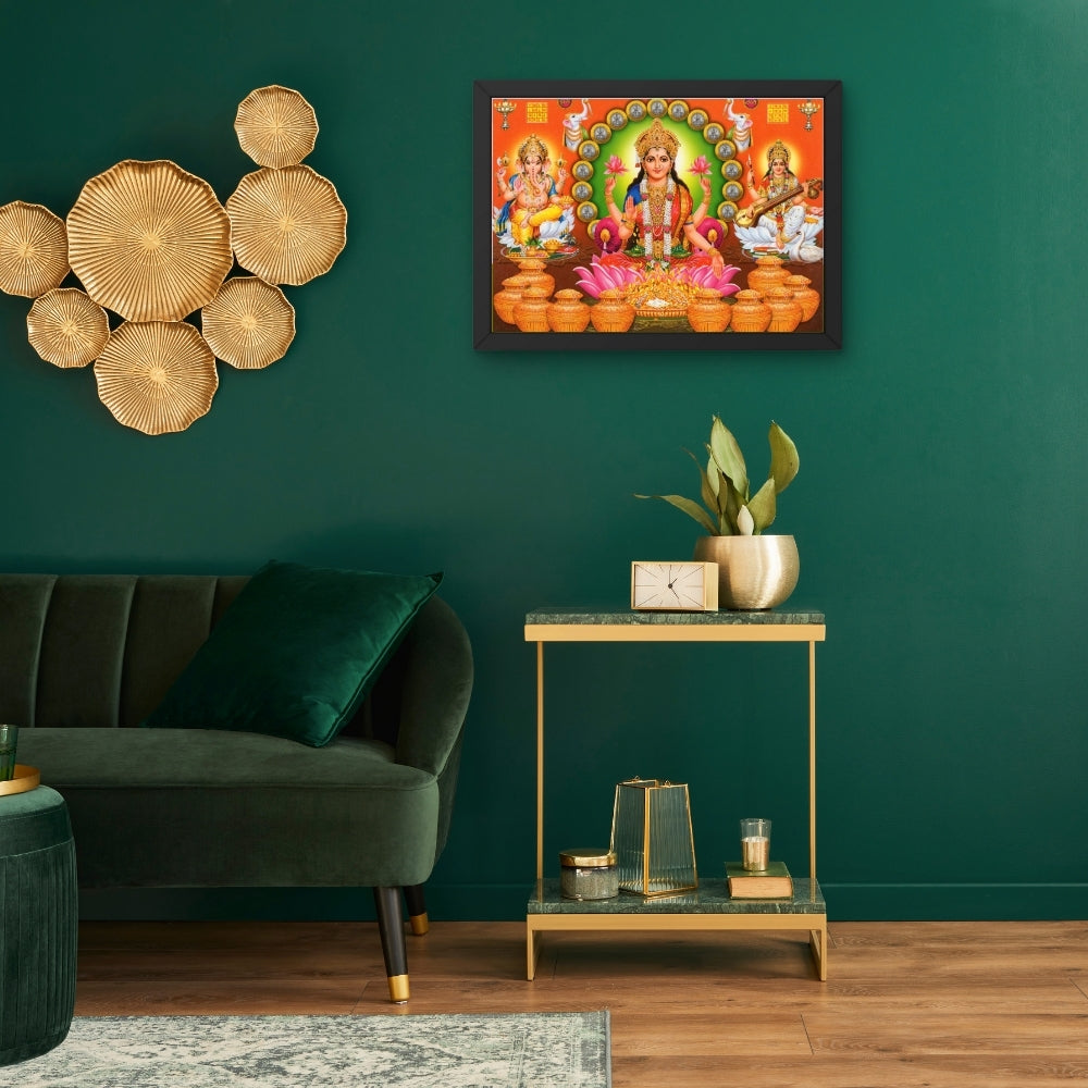 Lord Ganpathi wall art- LAXMI GANPATHI PHOTO FRAME