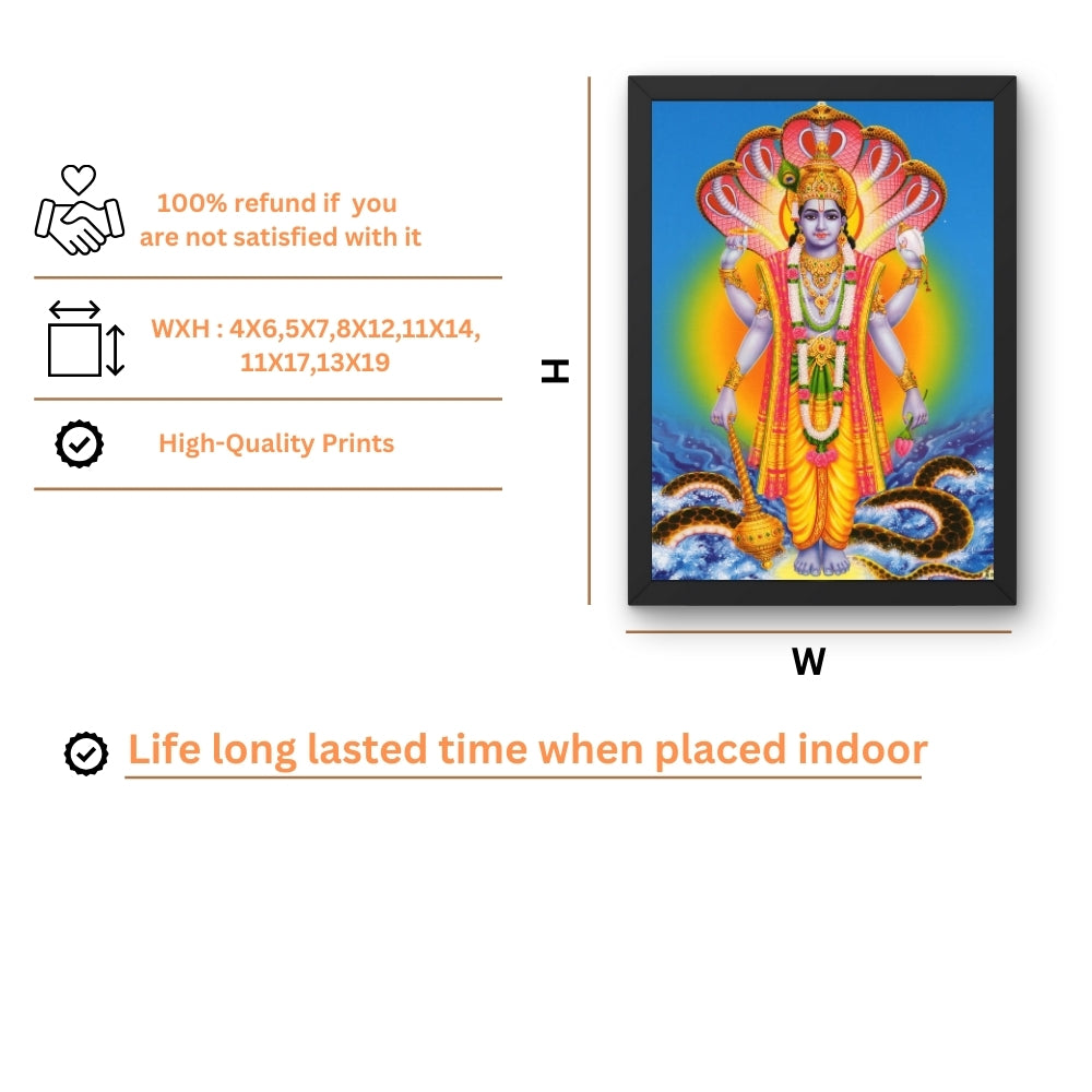 Lord Vishnu wall art- God Vishnu photo frame