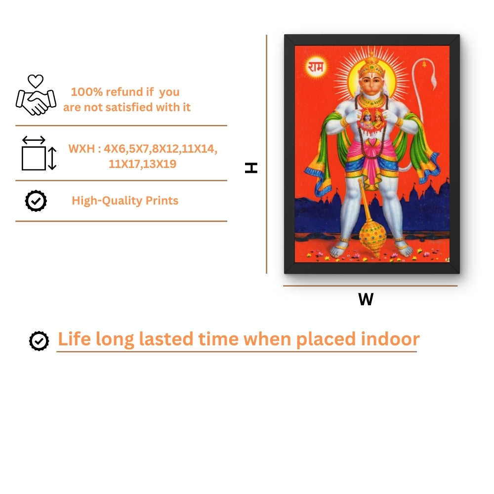Lord Hanuman wall art- Hanuman photo frame