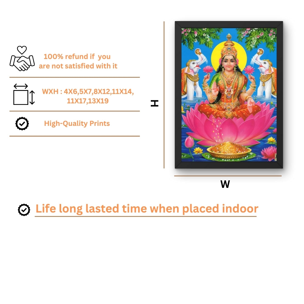 Goddess Lakshmi Wall Art – Hindu Goddess of Wealth and Prosperity Photo Frame
