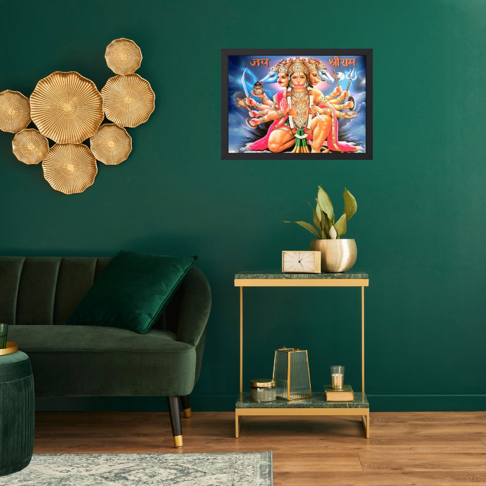 Lord Panchmukhi Hanuman Wall Art - Panchmukhi Hanuman Hindu God Photo Frame