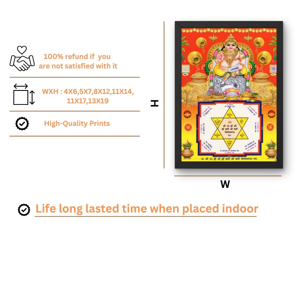 Lord Kubera wall art- God Kubera photo frame