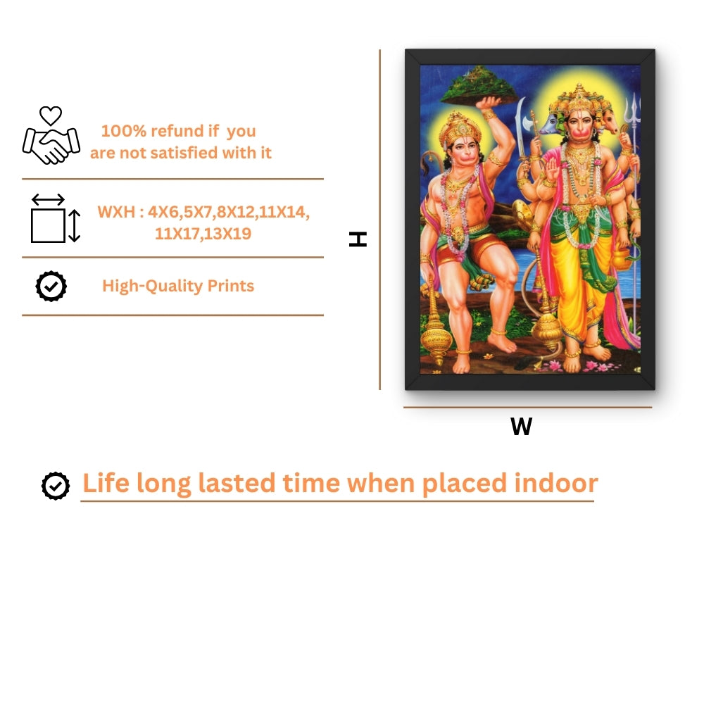 Lord panchamukhi hanuman wall art-panchamukhi hanuman god frame