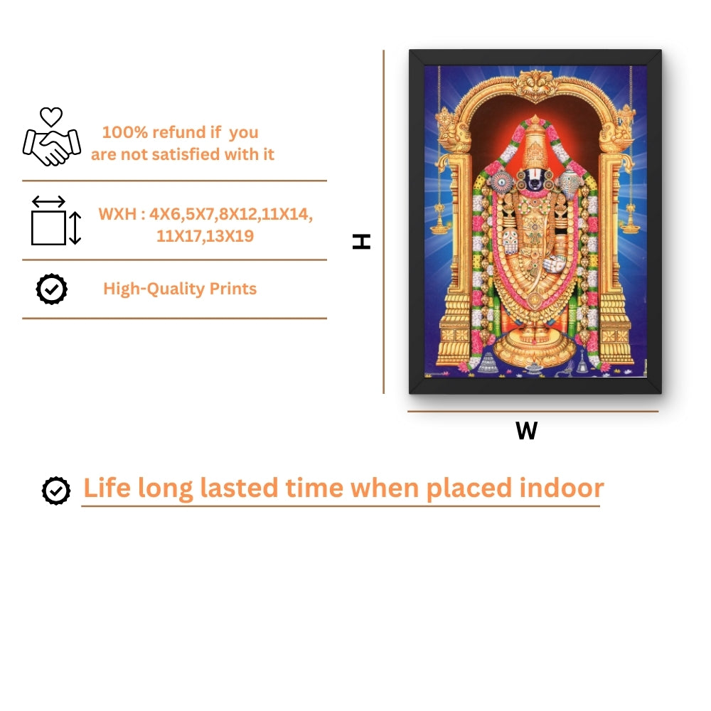 Lord Venkateshwara swamt wall art- Thirupathi Balaji photo frame