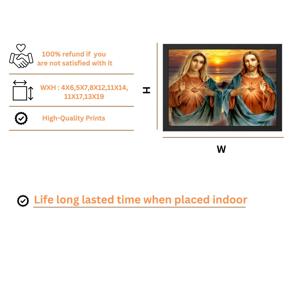 Jesus Christ And  Mary Wall Art - Jesus Christ And  Mary Photo Frame