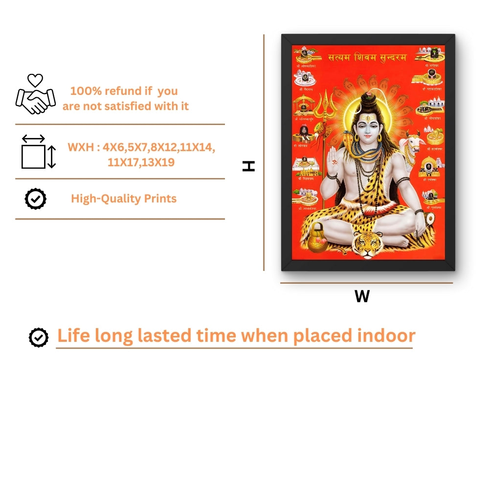 Lord Shiva Wall Art - Shiva Hindu God Photo Frame