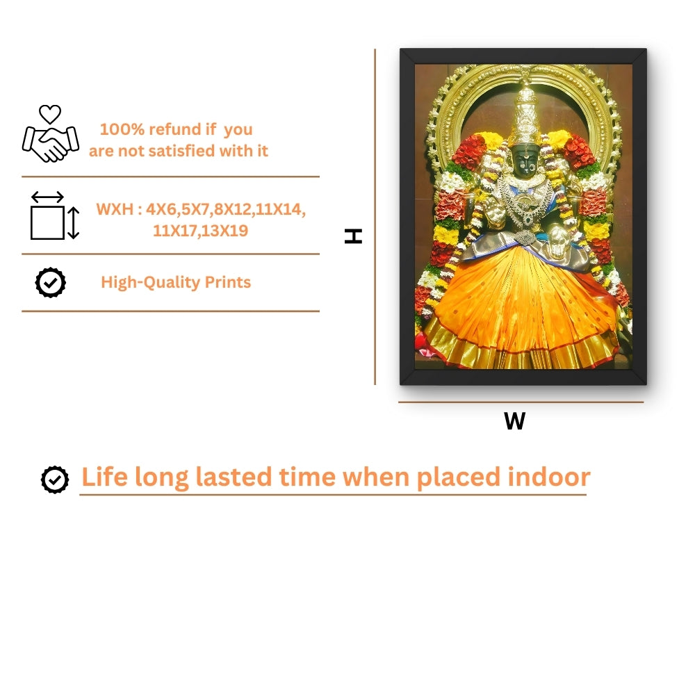 Goddess Padmavathi Wall Art - Padmavathi Hindu God Photo Frame