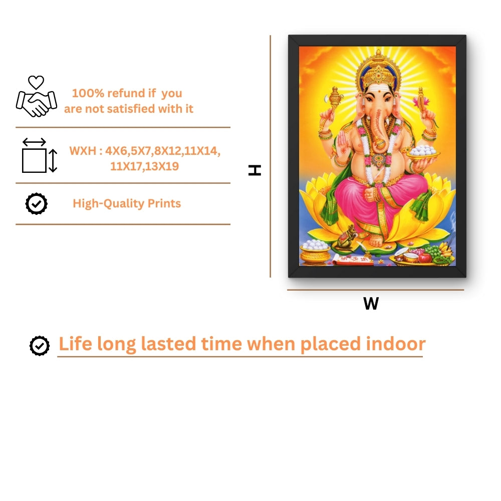 Lord Ganesh Wall Art - Ganesh Hindu God Photo Frame