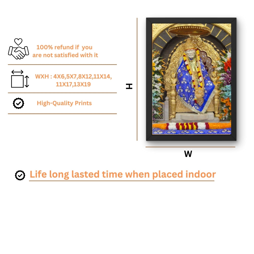 Lord Saibaba Wall Art - Saibaba hindu God Photo Frame