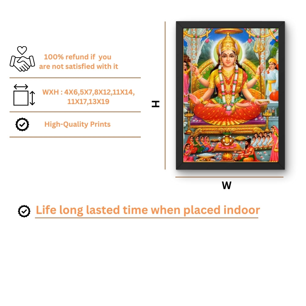 Maa Laxmi Devi Wall Art - Laxmi Devi Hindu God Photo Frame