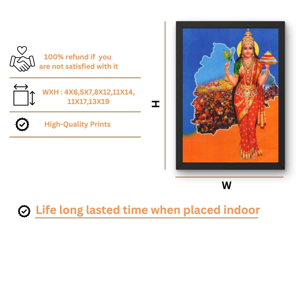 Telangana Talli Wall Art – Telangana Mother Goddess Traditional Photo Frame