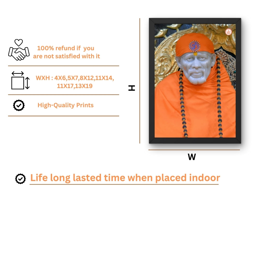 Shirdi Sai Baba Wall Art – Sai Baba Hindu Spiritual God Photo Frame