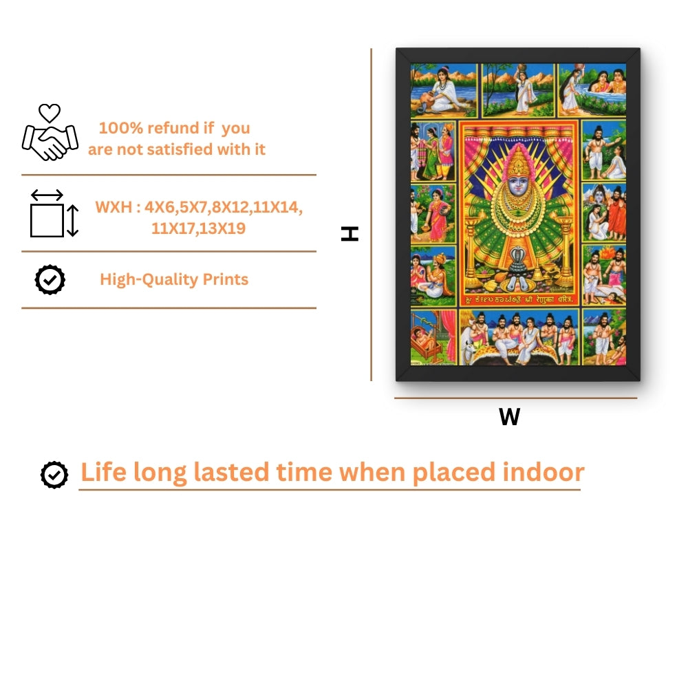 Shri Renuka yellamma Devi wall art- Renuka Yellamma photo frame