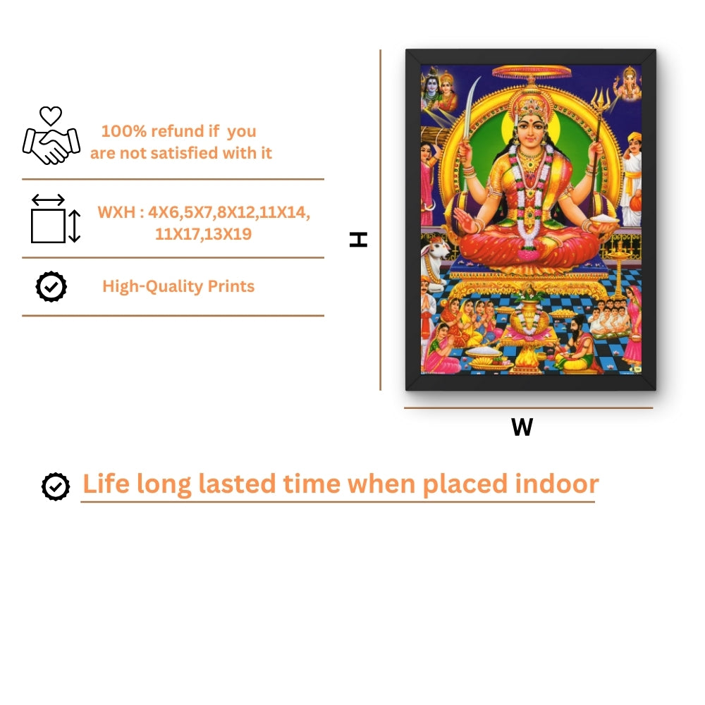 Goddess Santhoshi matha wall art- Maa santhoshi photo frame