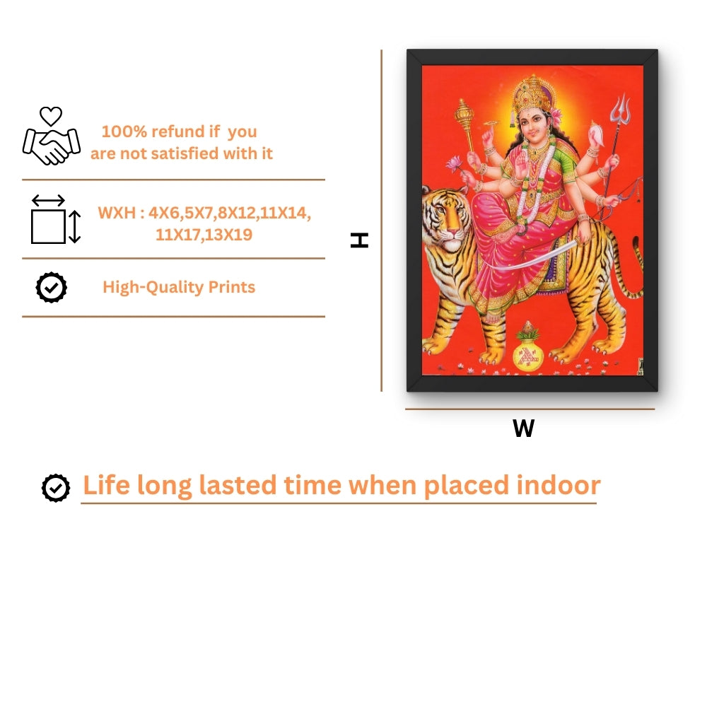 Lord Durga wall art-Goddess Durga photo frame