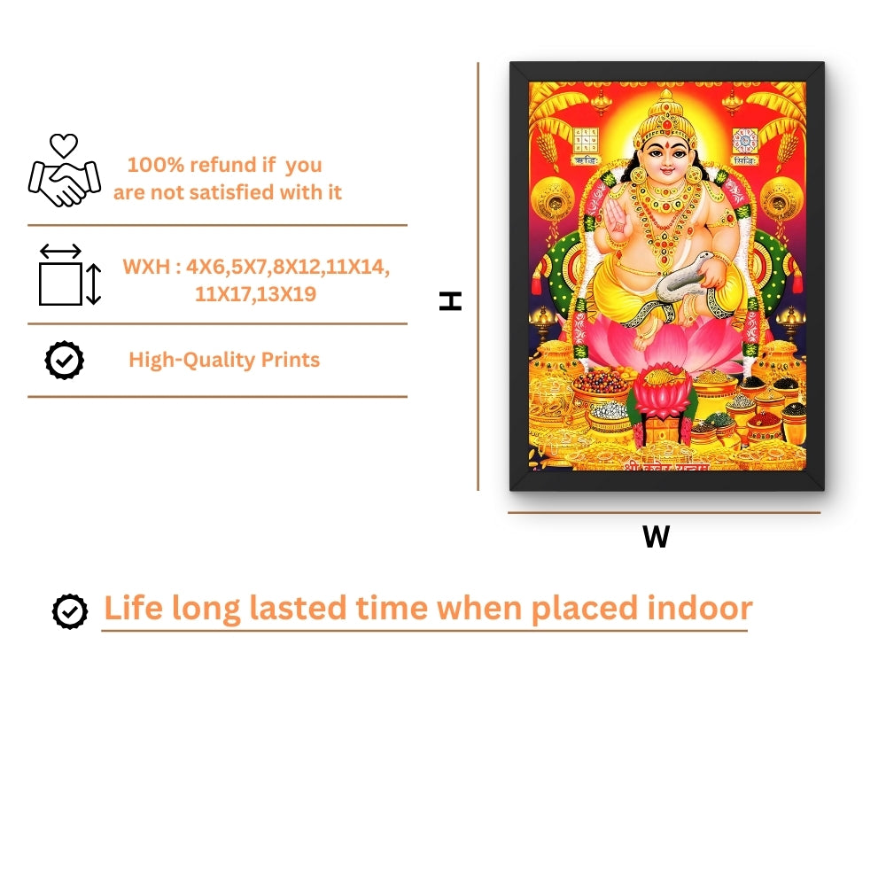 Lord Kubera Swamy Wall Art - Kubera Swamy Hindu God Photo Frame