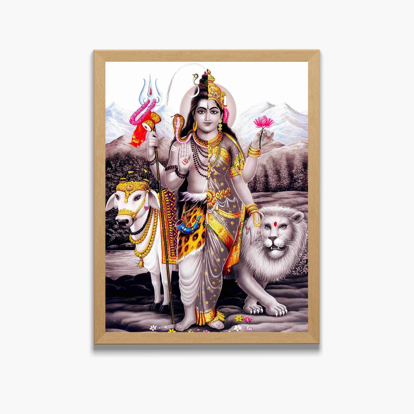 Lorad Shiva Ardhanarishwara Wall Art - Shiva Ardhanarishwara Hindu God Photo Frame