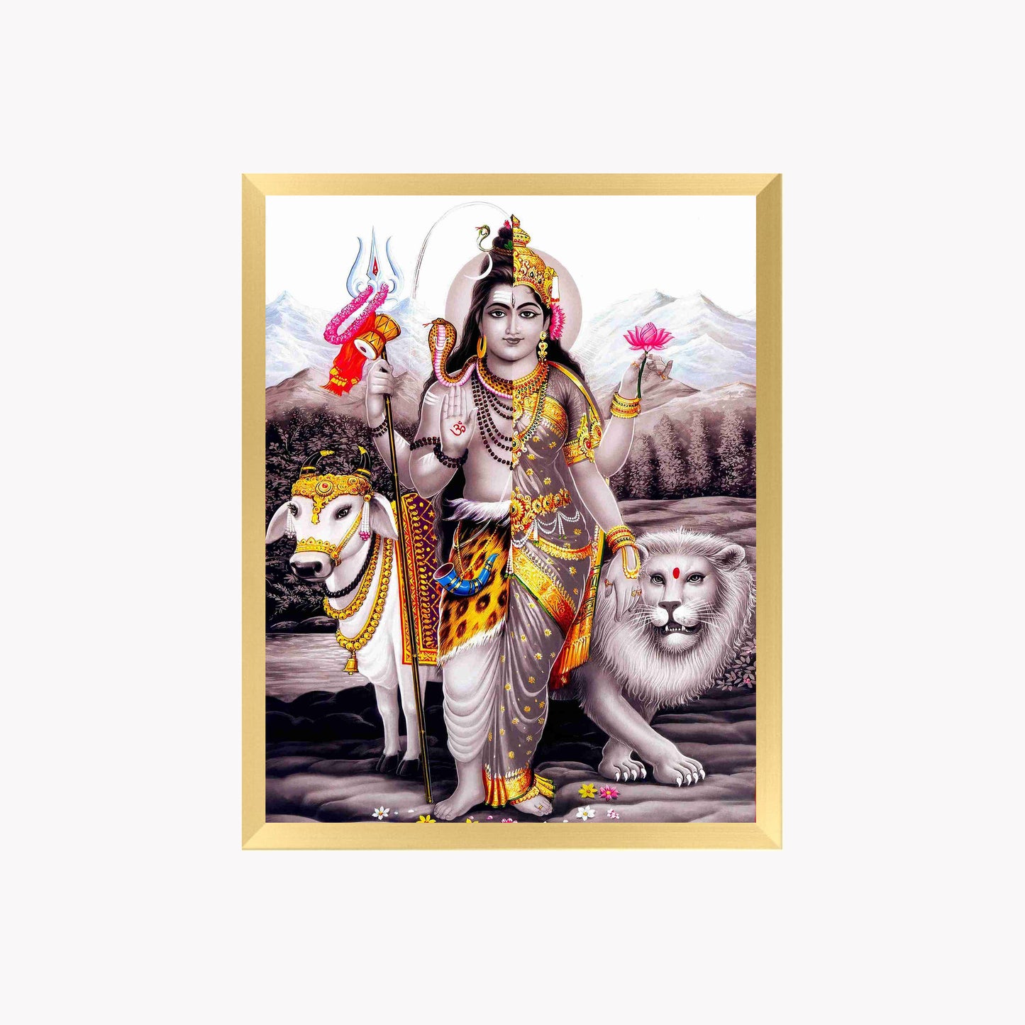Lorad Shiva Ardhanarishwara Wall Art - Shiva Ardhanarishwara Hindu God Photo Frame