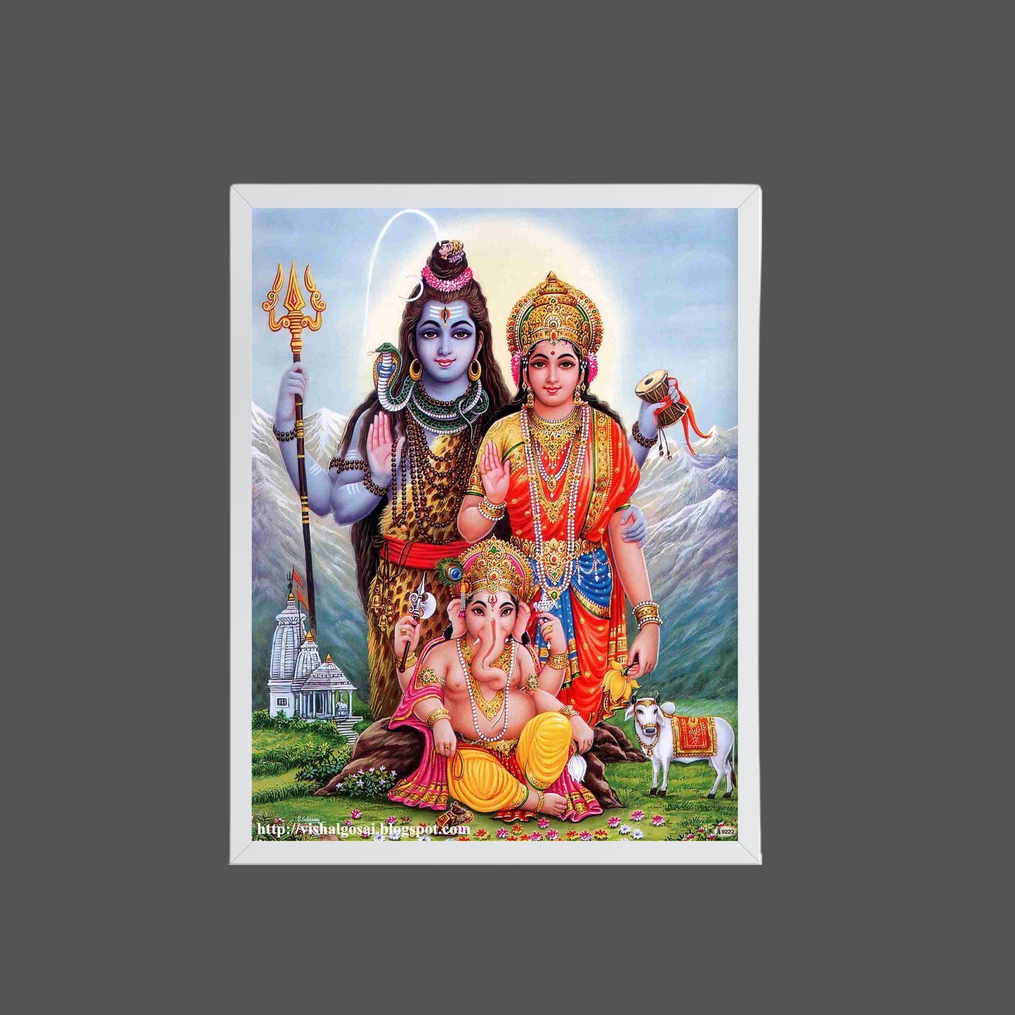 Lord Shiva , Parvathi With Ganesh Wall Art - Shiva , Parvathi With Ganesh Hindu god Photo Frame