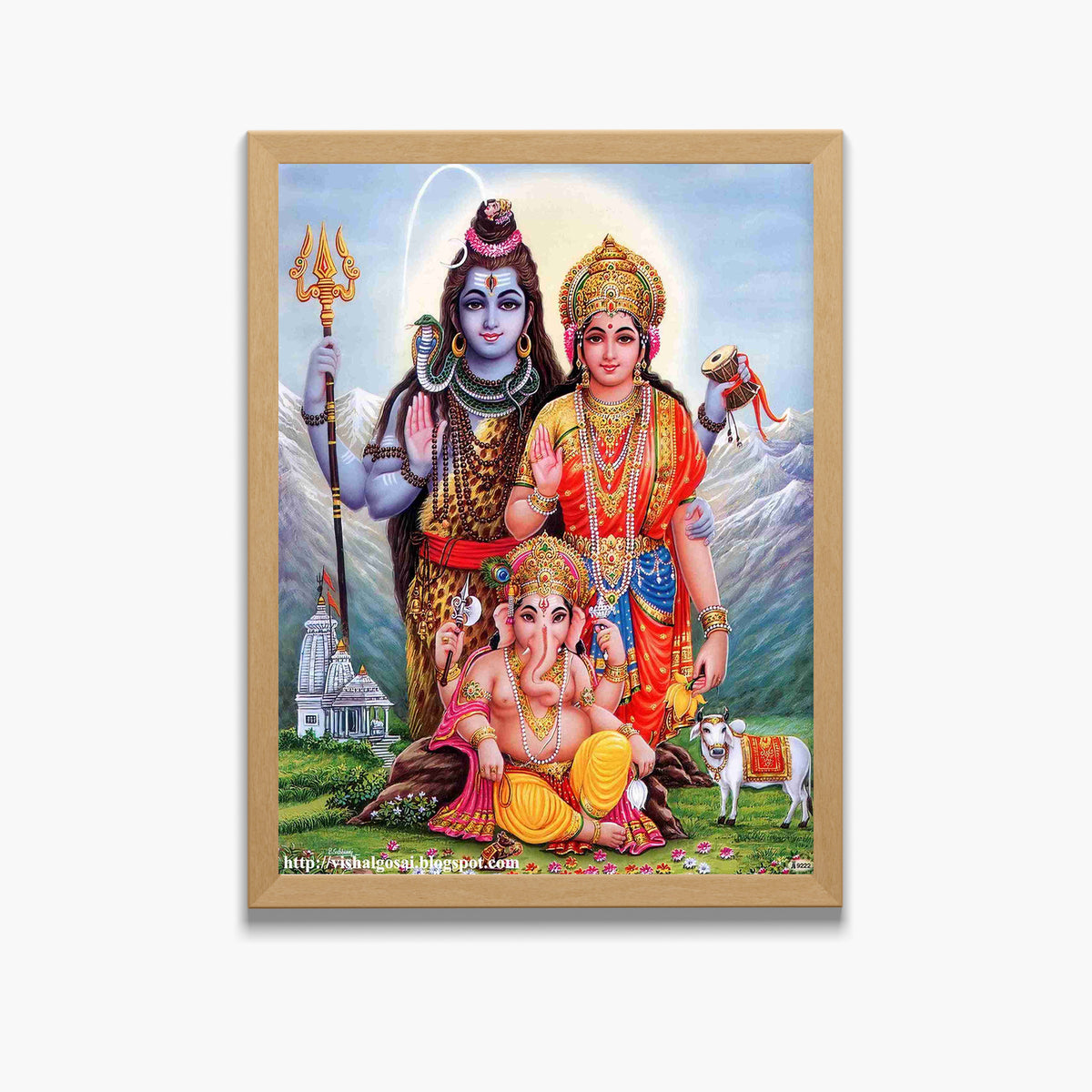 Lord Shiva , Parvathi With Ganesh Wall Art - Shiva , Parvathi With Ganesh Hindu god Photo Frame