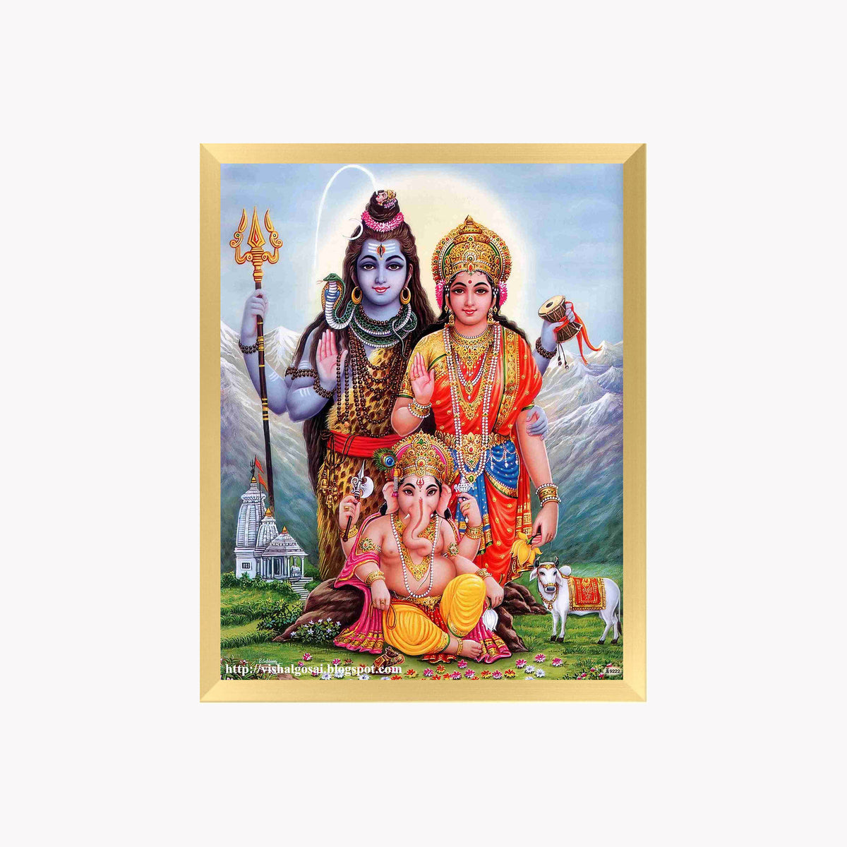 Lord Shiva , Parvathi With Ganesh Wall Art - Shiva , Parvathi With Ganesh Hindu god Photo Frame