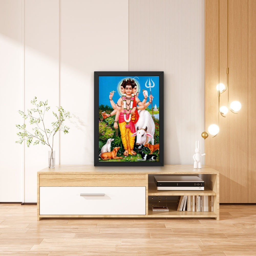 SRI DATTATREYA Wall Art – DATTATREYA  Hindu  God Photo Frame For Home & Puja Room