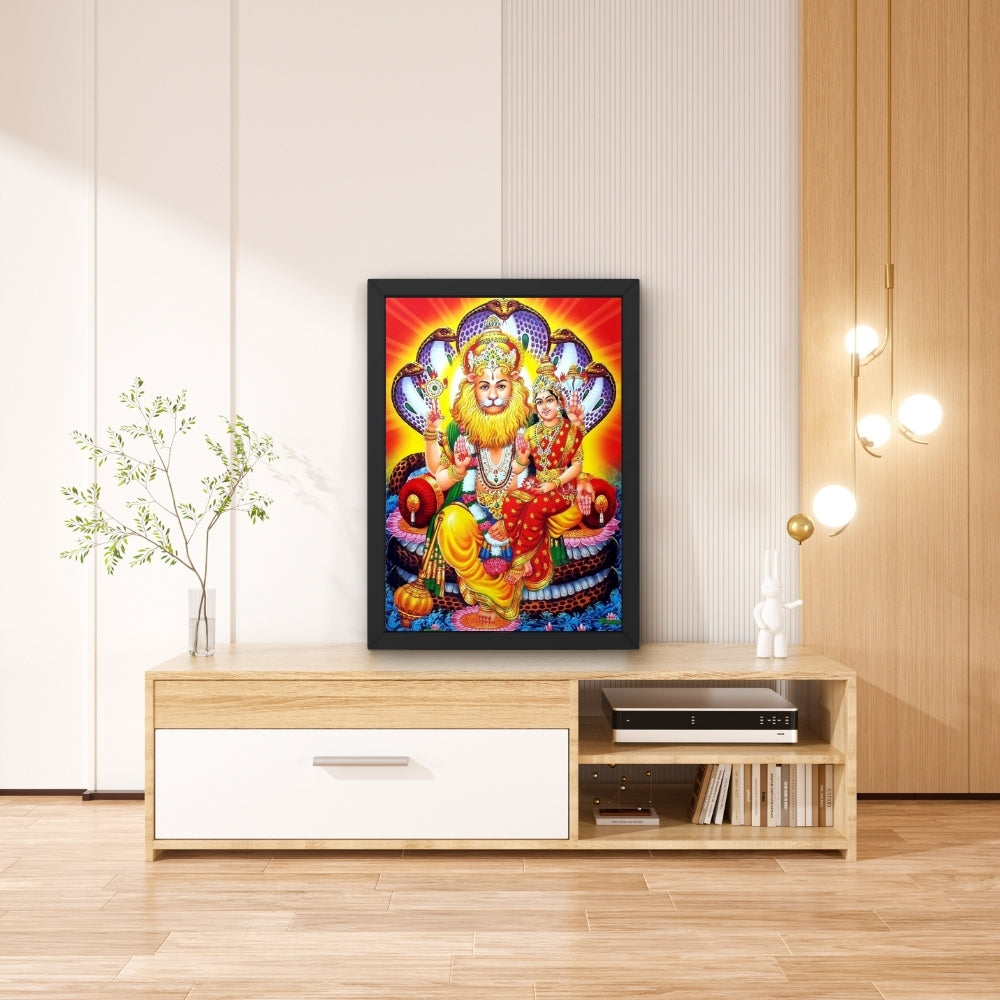 Lord Lxminarasimhaswamy with Saraswathidevi - Laxminarasimhaswamy hindu god photo frame