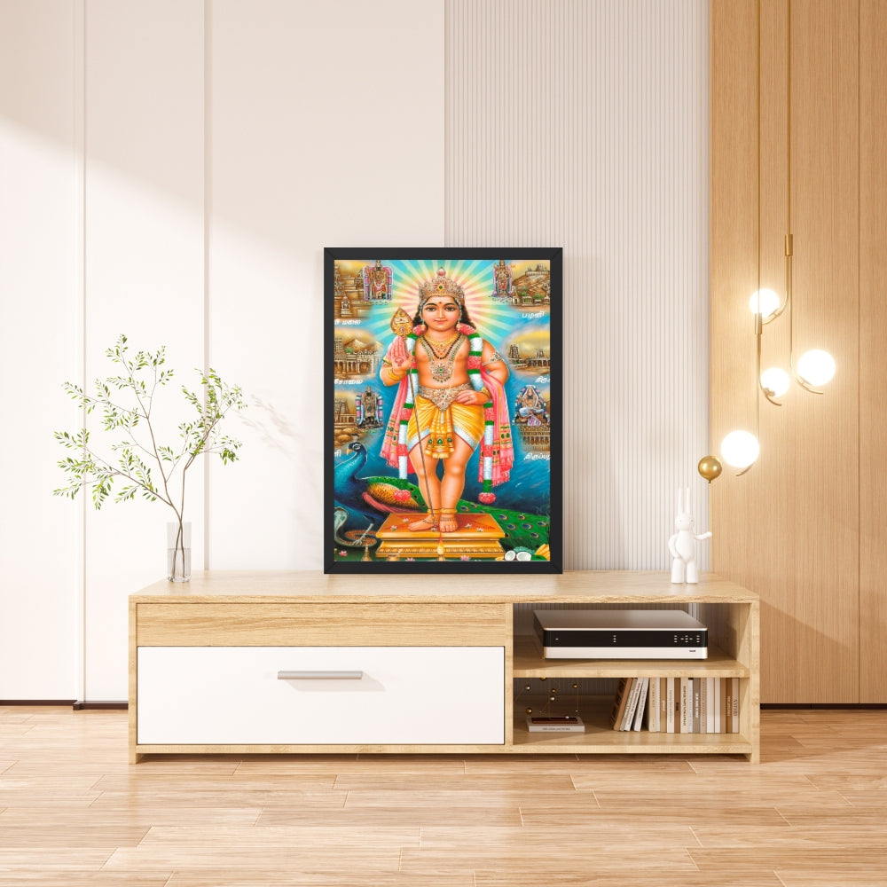 Lord Karthikeya Wall Art – Karthikeya Hindu God Photo Frame